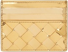 Bottega Veneta Gold Intrecciato Card Holder