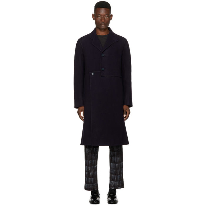 Photo: JW Anderson Navy Wool Cut-Out Coat