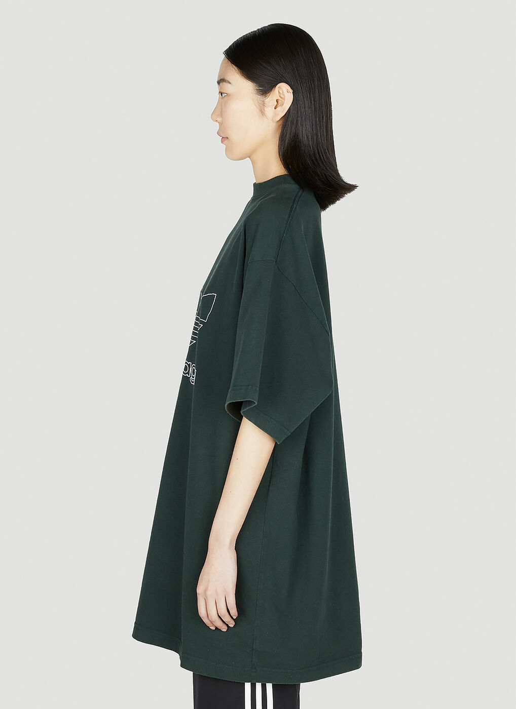 【Balenciaga x Adidas】Oversized T-Shirt Dark Green コラボ BALENCIAGA Balenciaga x adidas - Logo-Print Oversized T