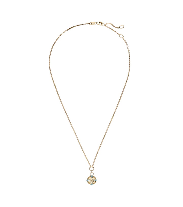 Photo: FoundRae Reverie 18kt gold pendant necklace with diamonds and topaz
