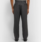 Mr P. - Wide-Leg Grey Wool-Flannel Trousers - Gray