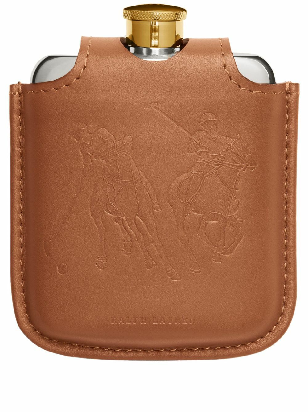 Ralph Lauren Home Brown Garrett Leather Flask