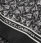 Dolce & Gabbana - Printed Silk-Twill Pocket Square - Black