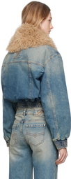 Blumarine Blue Zip Denim Jacket