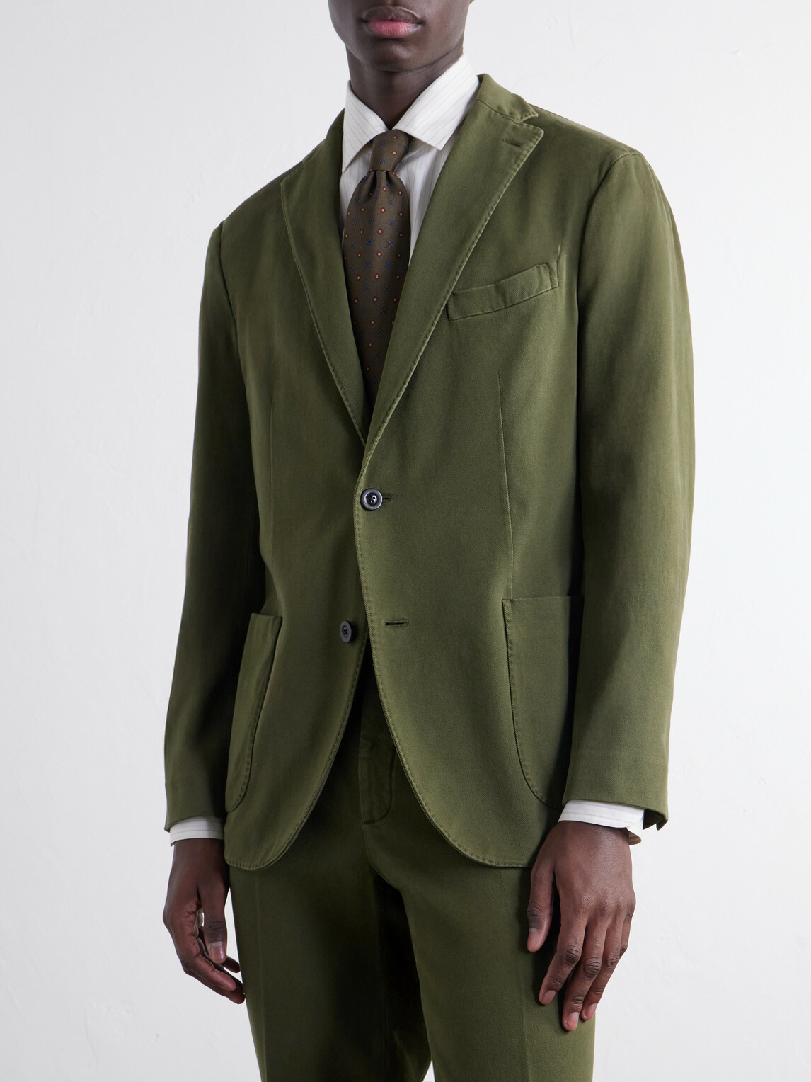 Boglioli - Stretch Cotton-Twill Suit Jacket - Green