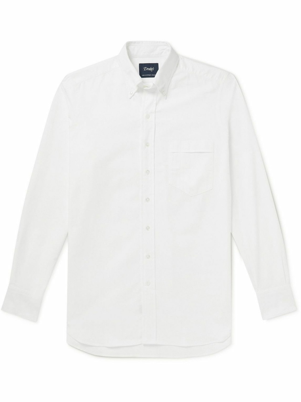 Photo: Drake's - Button-Down Collar Cotton Oxford Shirt - White
