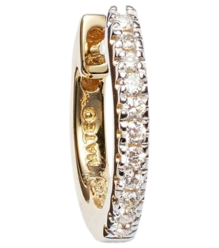 Photo: Mateo 14kt gold single hoop earring with diamonds