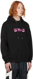 Versace Black Flocked Hoodie