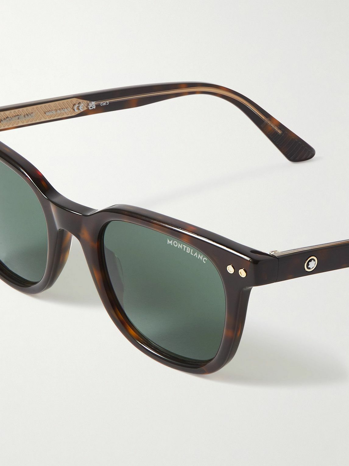 MONTBLANC EYEWEAR - Snowcap D-Frame Tortoiseshell Acetate Sunglasses