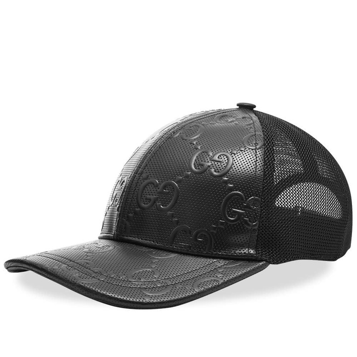 Photo: Gucci GG Leather Front Mesh Baseball Cap