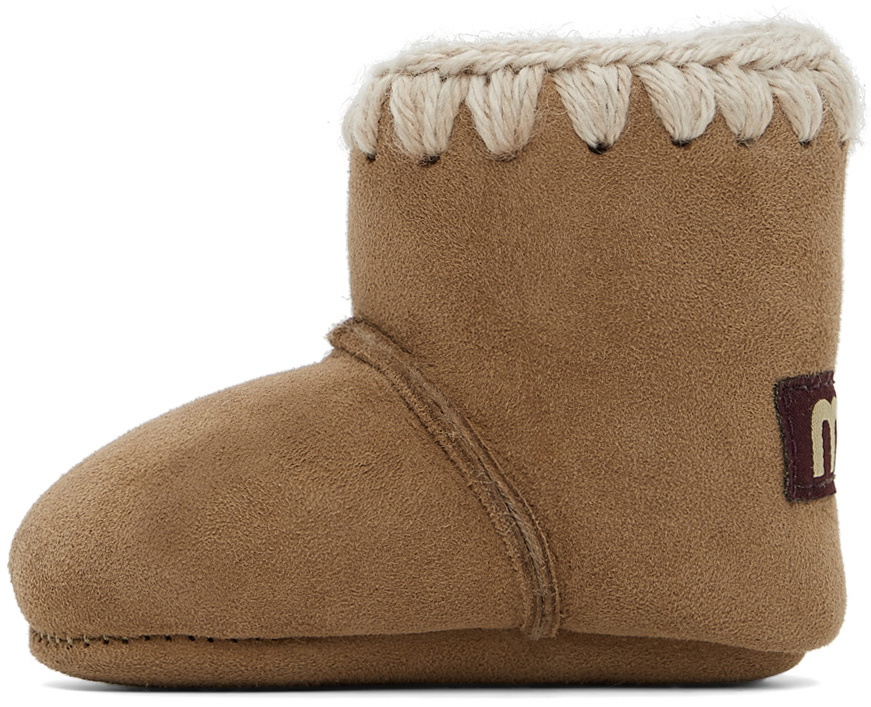 Mou Baby Brown Velcro Suede Pre-Walkers
