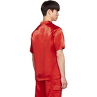 Sies Marjan Red Washed Satin Dean Pocket Shirt