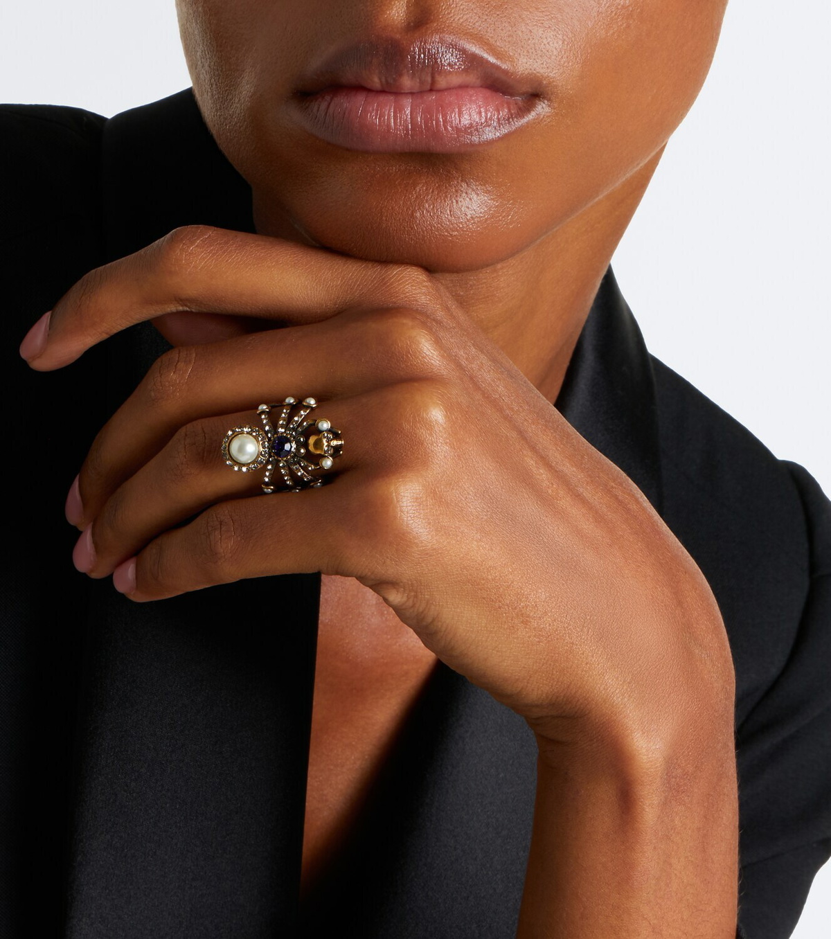 McQueen Spider embellished ring