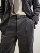 Brunello Cucinelli - Straight-Leg Cotton-Corduroy Suit Trousers - Gray
