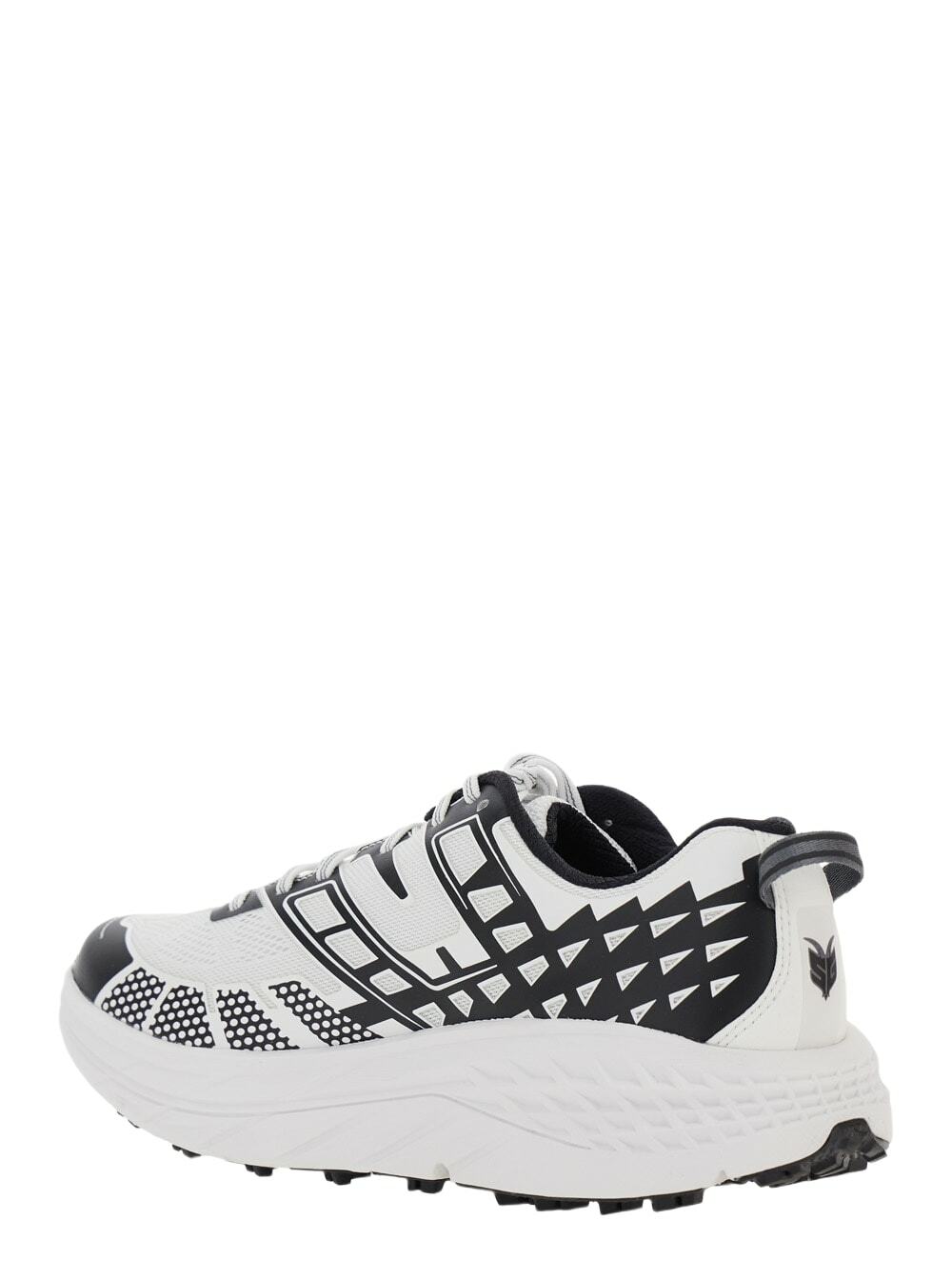 Hoka speedgoat Black And White Low Top Sneakers With Geometric Motif In Tech Fabric Unisex
