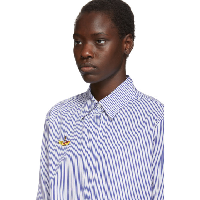 Stella McCartney White and Blue The Beatles Edition Striped Yellow