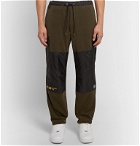 Flagstuff - Slim-Fit Shell-Trimmed Fleece Cargo Sweatpants - Green