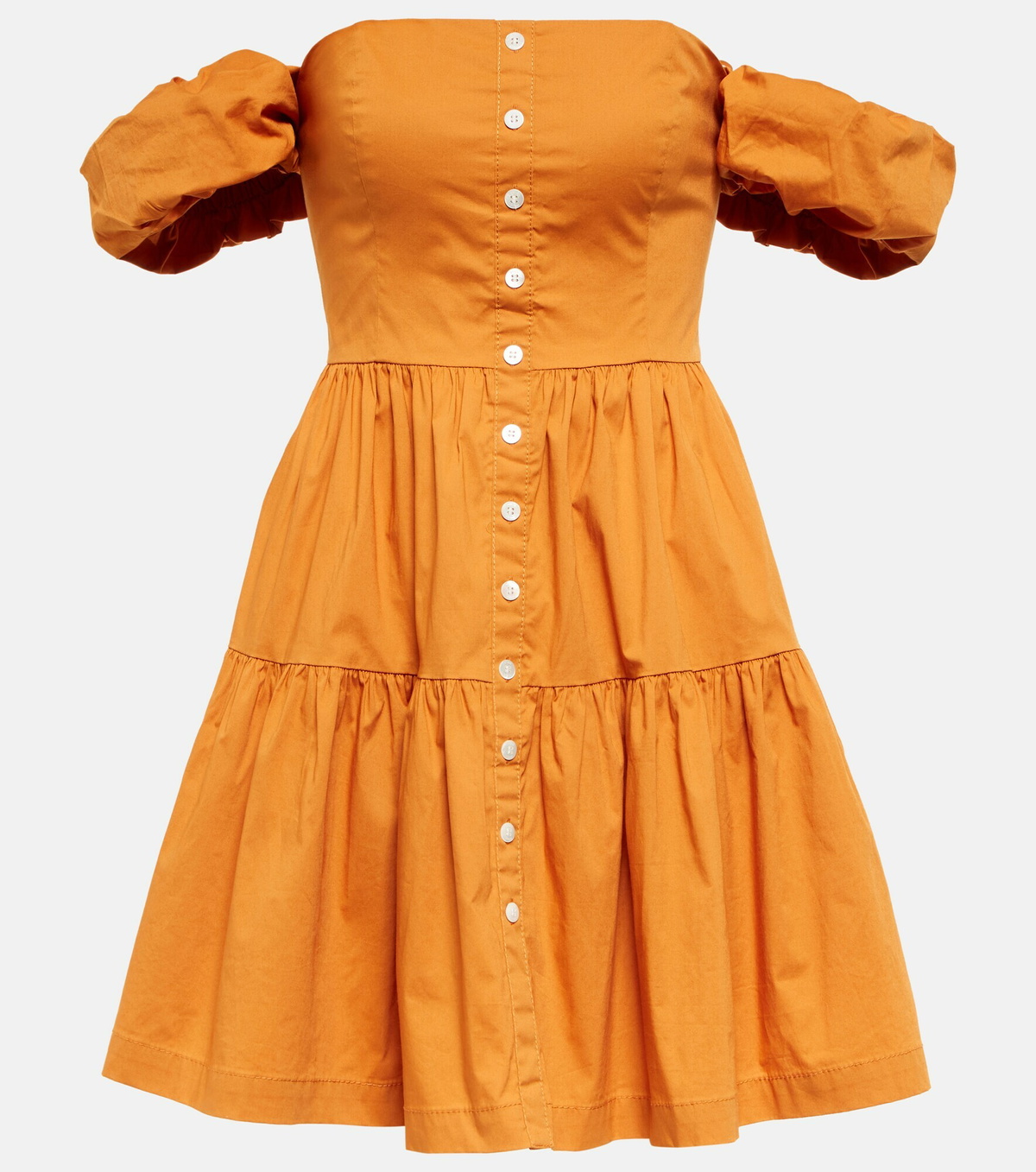 staud brown and yellow dress Dena Dress