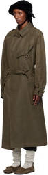 OPEN YY Khaki Motorcycle Maxi Trench Coat