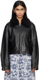 Staud Black Lenora Leather Jacket