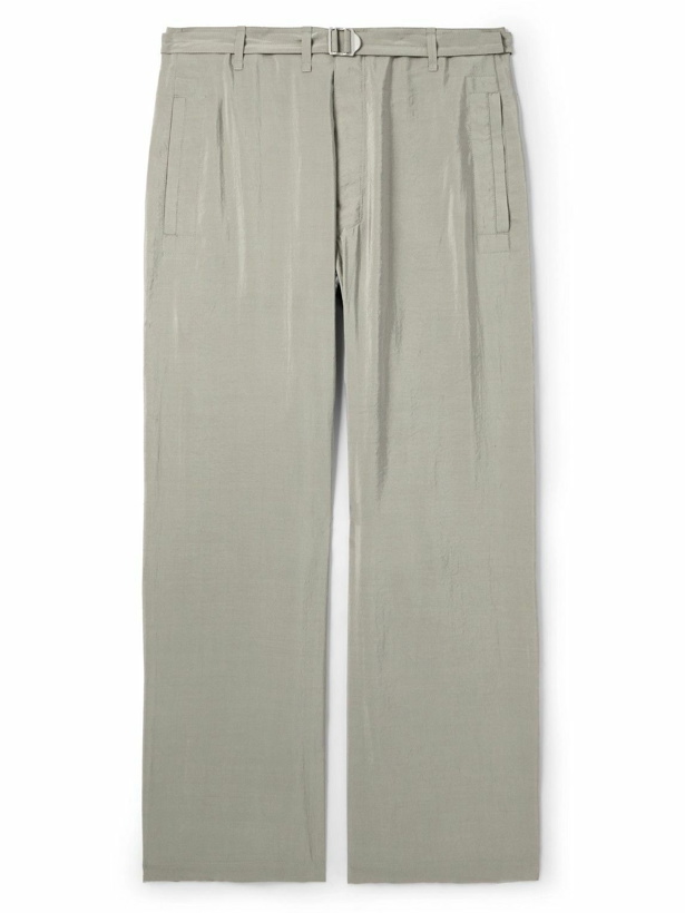 Photo: LEMAIRE - Straight-Leg Belted Silk-Blend Trousers - Gray