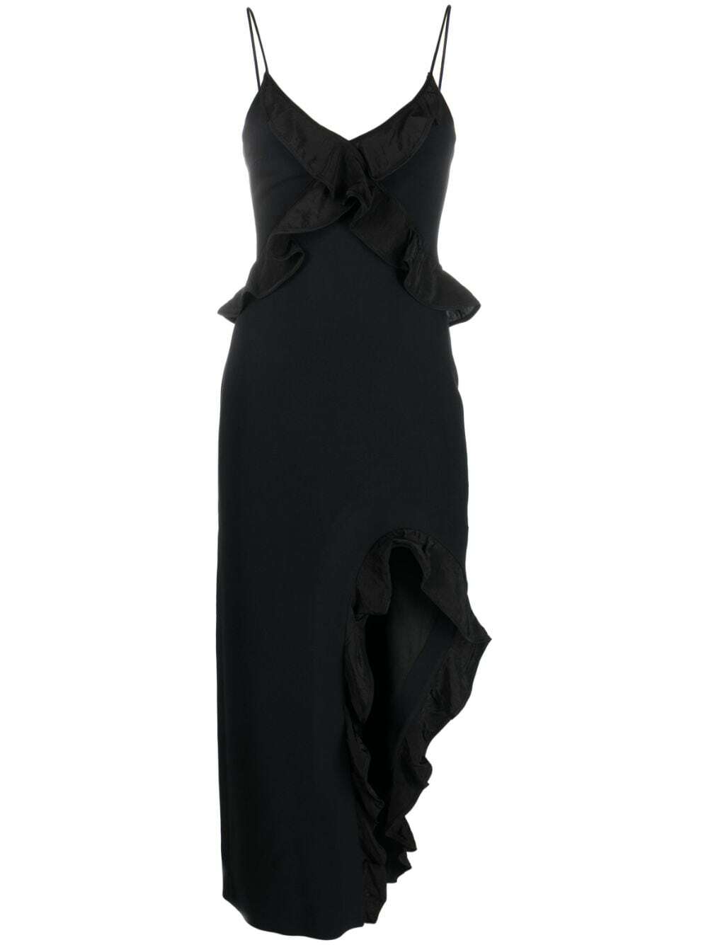 DAVID KOMA - Open Leg Ruffle Detail Slip Dress David Koma