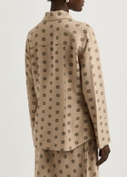 BY Malene Birger Rosiannas Floral-jacquard Shirt Beige