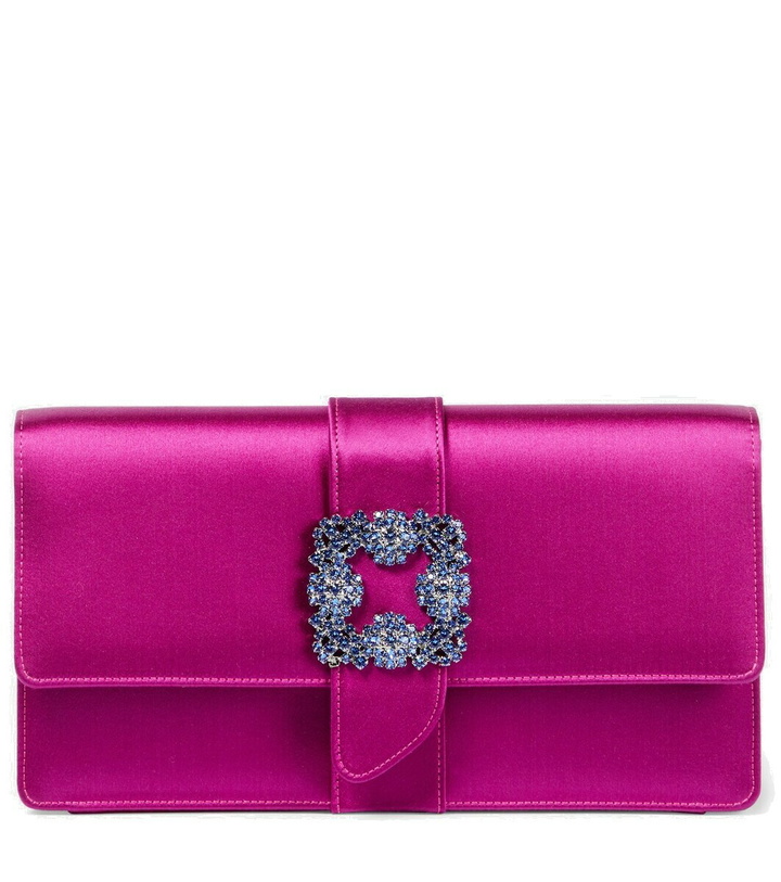 Photo: Manolo Blahnik Capri embellished satin clutch