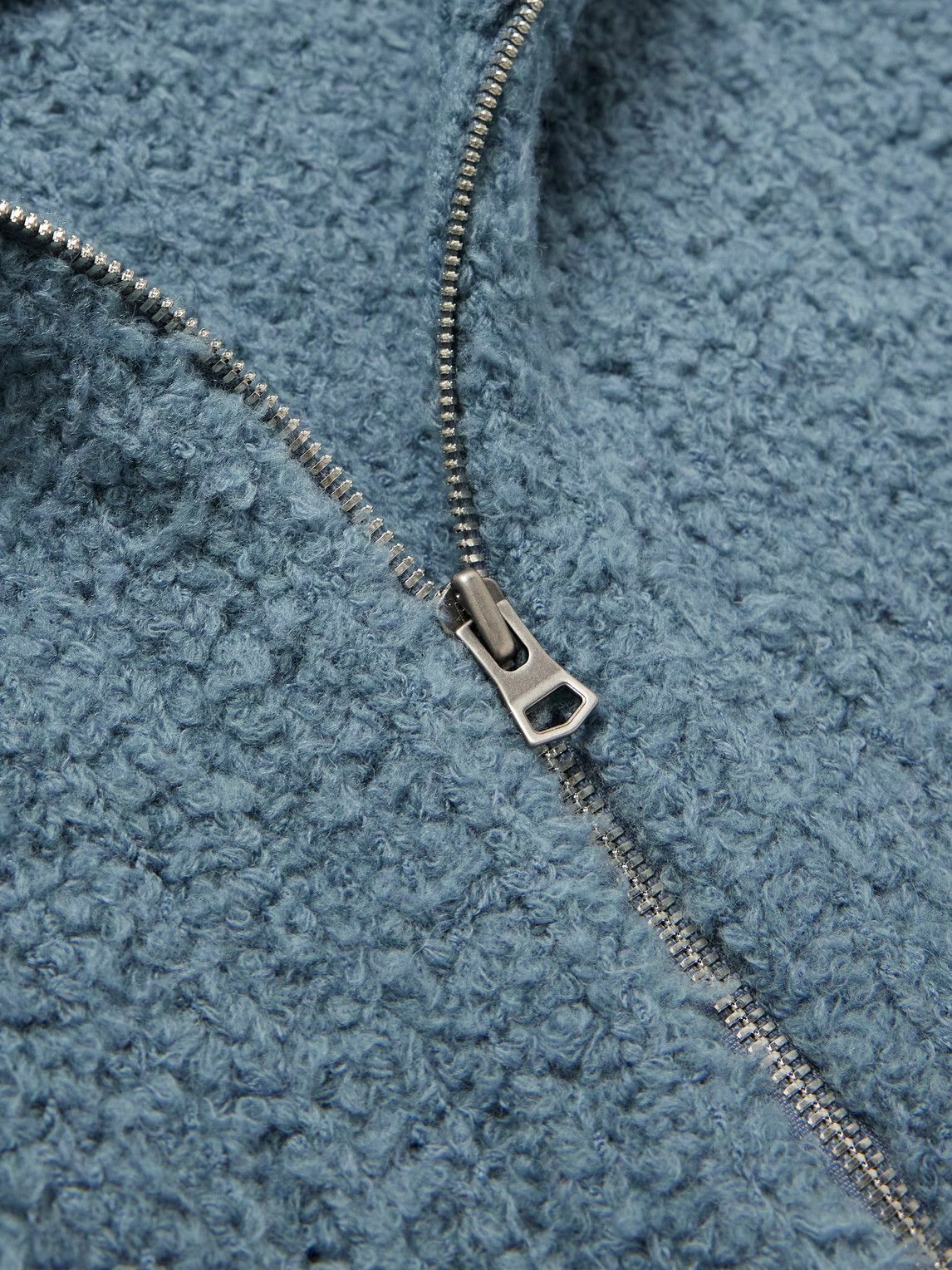 LE 17 SEPTEMBRE - Wool-Blend Bouclé Zip-Up Cardigan - Blue