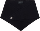 Simone Rocha Black Embellished Cashmere Neckerchief Scarf