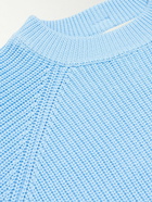 Abc. 123. - Logo-Embroidered Ribbed Cotton Sweater - Blue