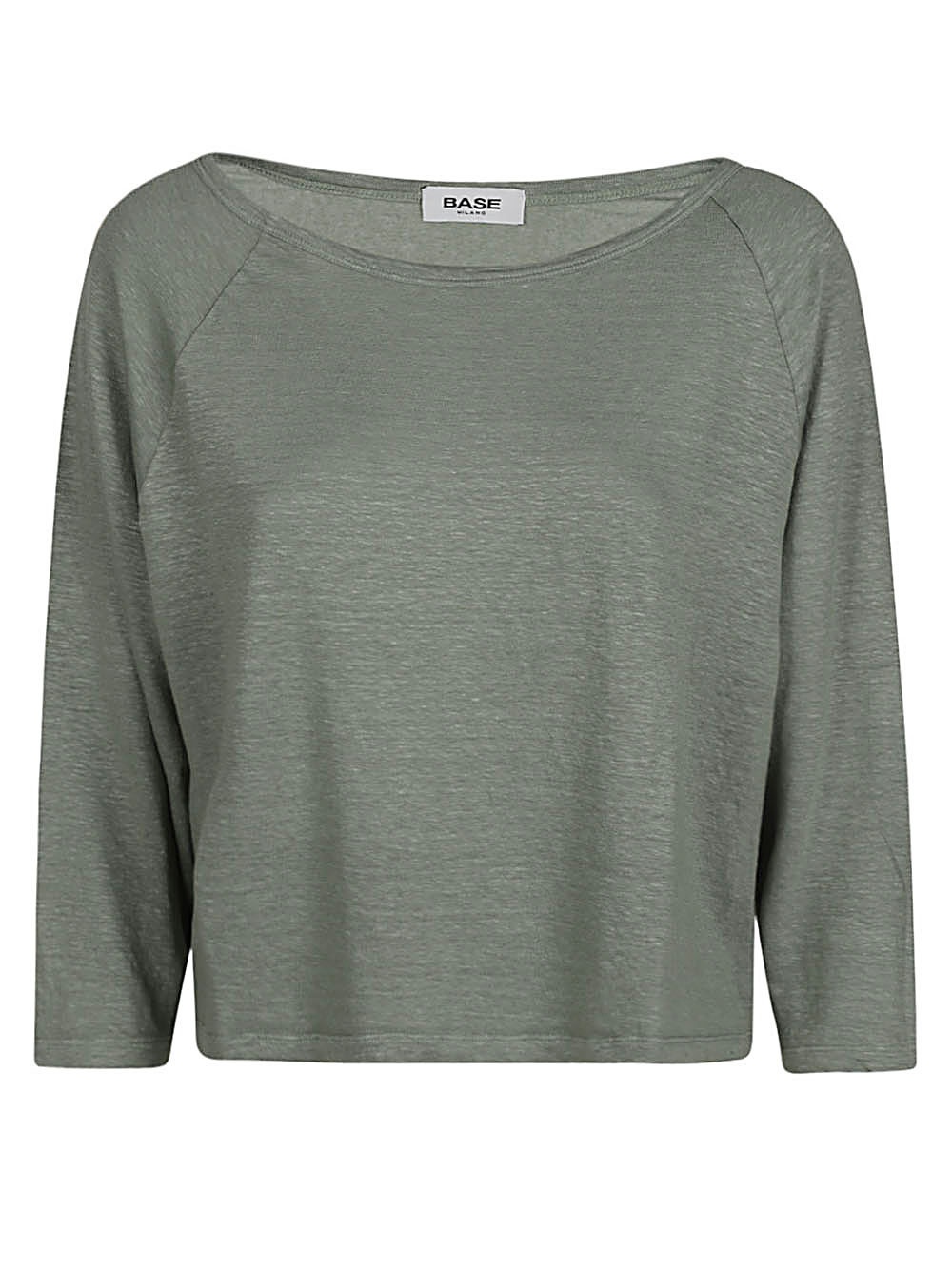 BASE - Linen Boat-neck Sweater Baserange