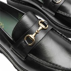 VINNY'S Men's Le Club Horsebit Snaffle Loafer in Black Crust Leather
