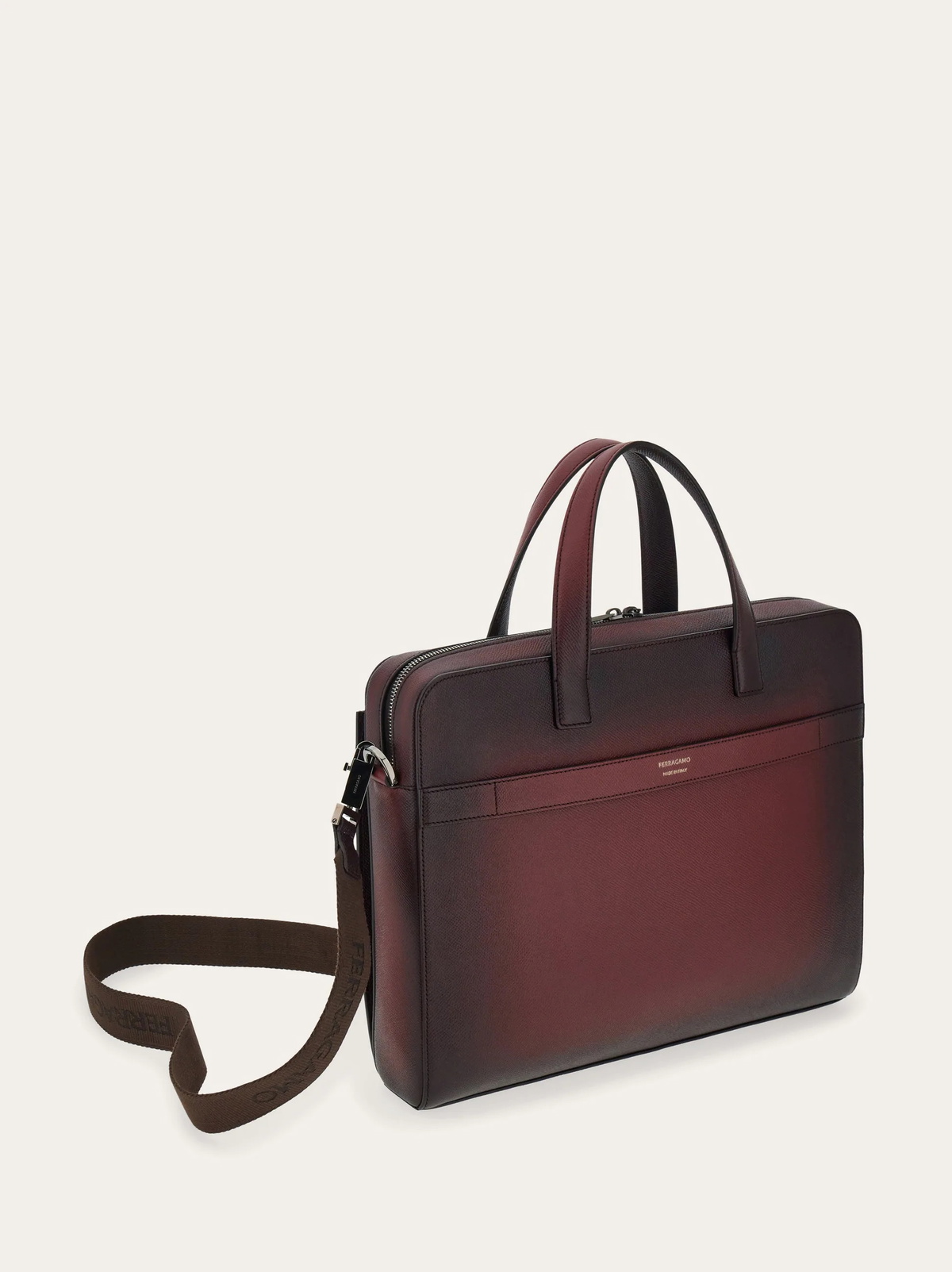 Ferragamo Mens Gancini briefcase in Red