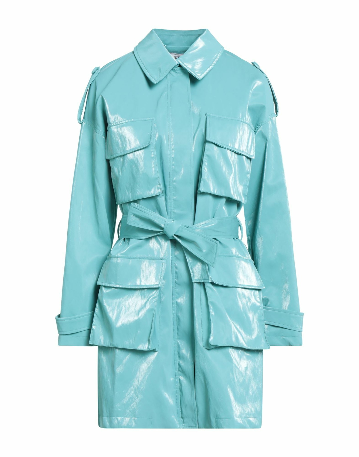 Jijil Womens Overcoat & Trench Coat Turquoise
