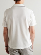 Loro Piana - Manihi Camp-Collar Cotton-Blend Piqué Polo Shirt - White