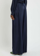 Forte_forte Pleated Stretch-silk Trousers Dark Blue