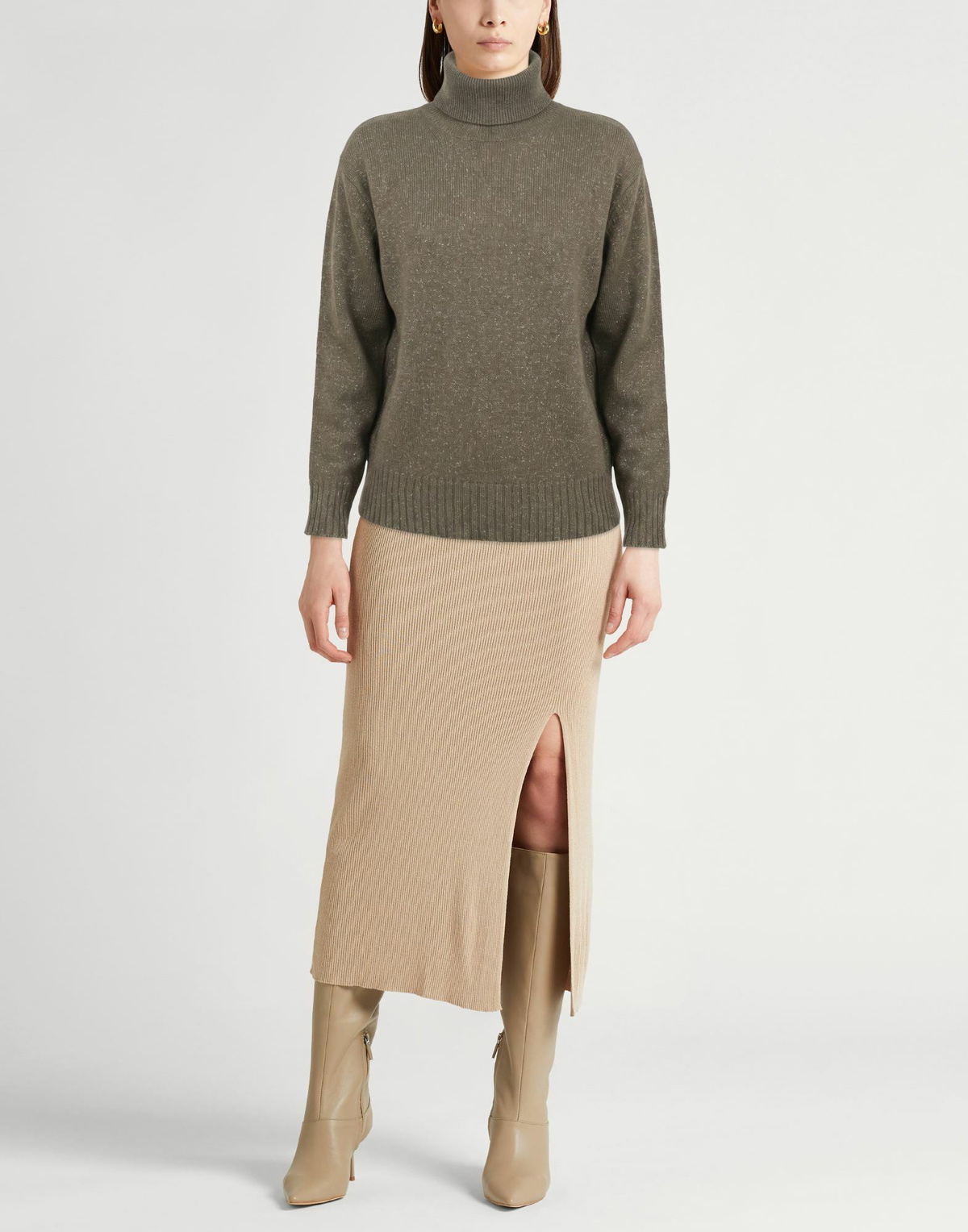 Peserico Womens Turtleneck Military in Green