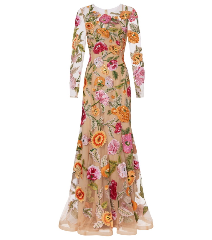 Photo: Carolina Herrera Embroidered floral tulle gown
