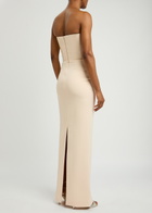 Solace London Afra Strapless Stretch-crepe Gown Cream