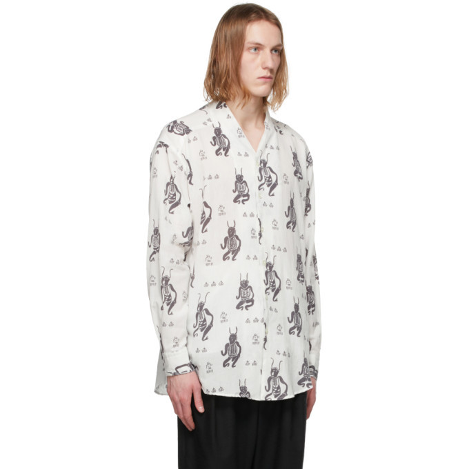 Sasquatchfabrix. White Mayoke Wa-Neck Shirt Sasquatchfabrix