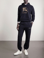 Burberry - Tapered Logo-Print Cotton-Jersey Sweatpants - Black