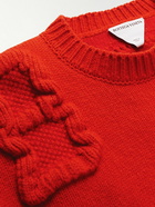 Bottega Veneta - Logo-Intarsia Wool-Blend Sweater - Red