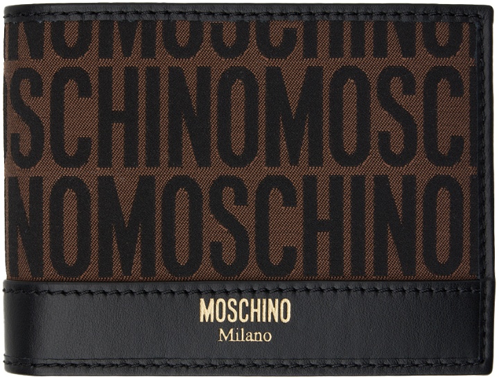Photo: Moschino Brown Jacquard Logo Wallet
