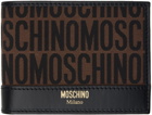Moschino Brown Jacquard Logo Wallet