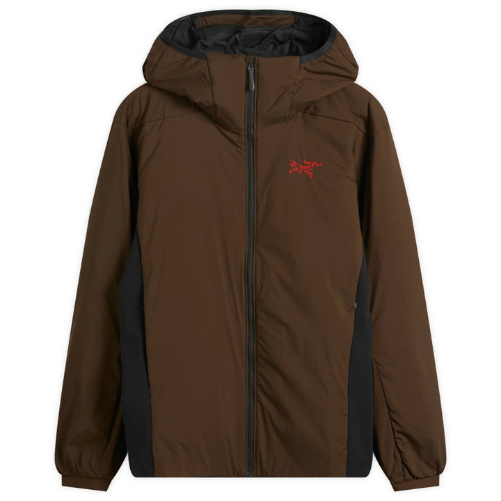 Photo: Arc'teryx Men's Atom Hooded Jacket in Carob/Black/Dynasty