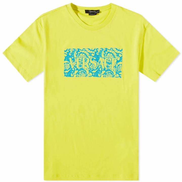 Photo: Versace Men's Baroque Box Logo T-Shirt in Yellow