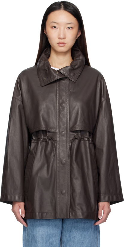 Photo: The Row Brown Herbie Leather Jacket