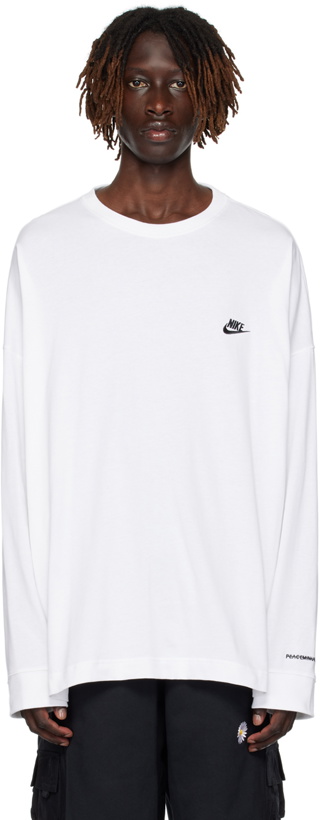 Photo: Nike White PEACEMINUSONE Edition Long Sleeve T-Shirt