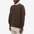 Auralee Men's Heavy Crew Sweat in Dark Brown